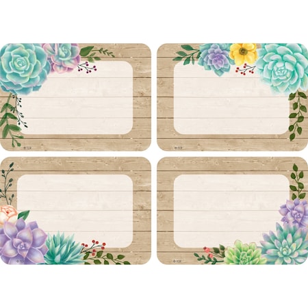 Teacher Created Resources Rustic Bloom Name Tag Labels, 216PK 8596